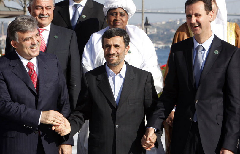 Il triangolo Turchia, Iran e Siria, da sinistra a destra Gl, Ahmadinejad e Assad