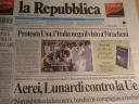 La Repubblica del 28 agosto - prima pagina