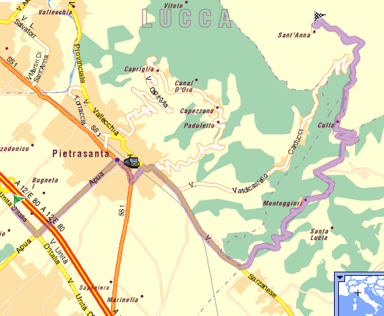 cartina per arrivare a Sant'Anna di Stazzema