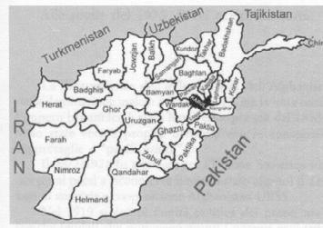 Carta geografica dell'Afganistan